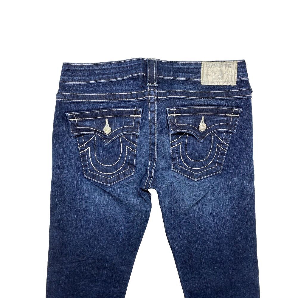 True Religion Disco Billy Big T Jeans Women's Size 28 Bootcut Dark Wash USA Made